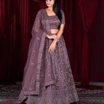 lehenga dark purple